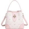 New Disney Strawberry Bear Series PVC Bucket Bag Handbag Women's Strawberry Pink/Cream White BMK-72626