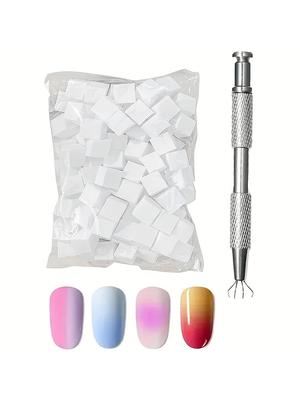 50Pcs Sponge Gradient Nail Art Stamper Tools Gel Polish Color Gradient Brush Glitter Powder Dotting Pen for Manicure Accessories