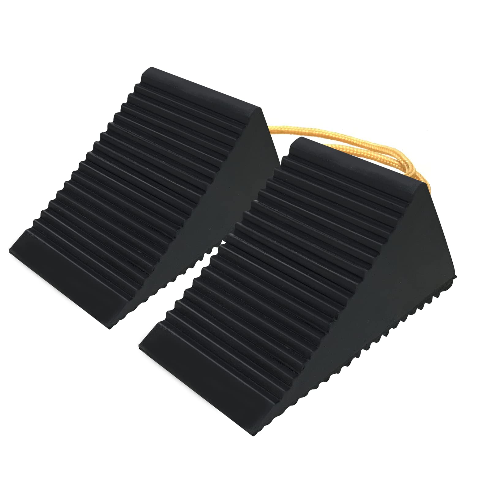 

РОБЛОК Стопоры для шин Цельнолитые резиновые противооткатные упоры Сверхпрочные с длинными тросами Идеально подходят для