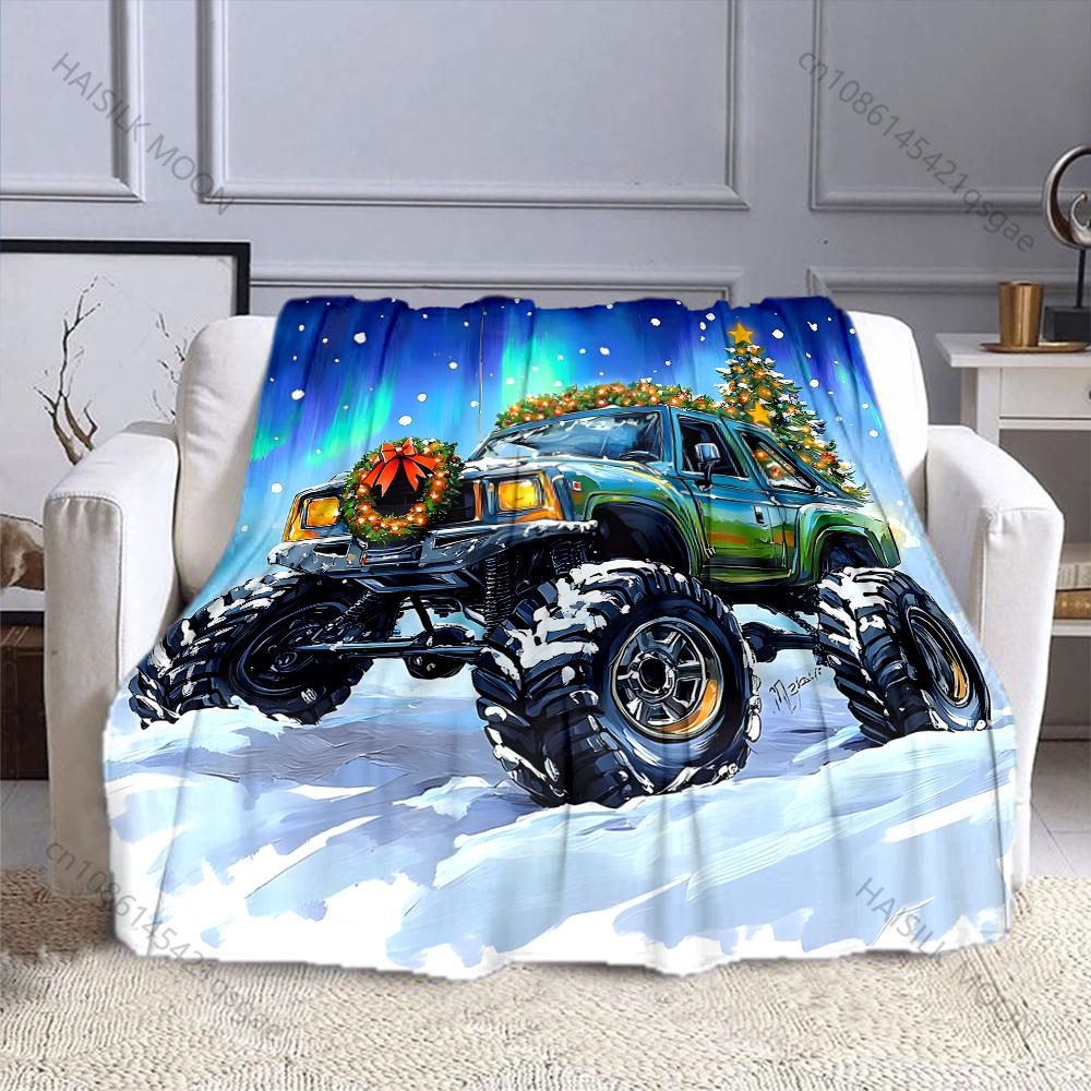 

Aurora Off-Road Car Christmas Blanket Warm Soft Luxury Gifts for Children Adults Suitable for Home Bed Sofa Travel Camping RV 75x90cm