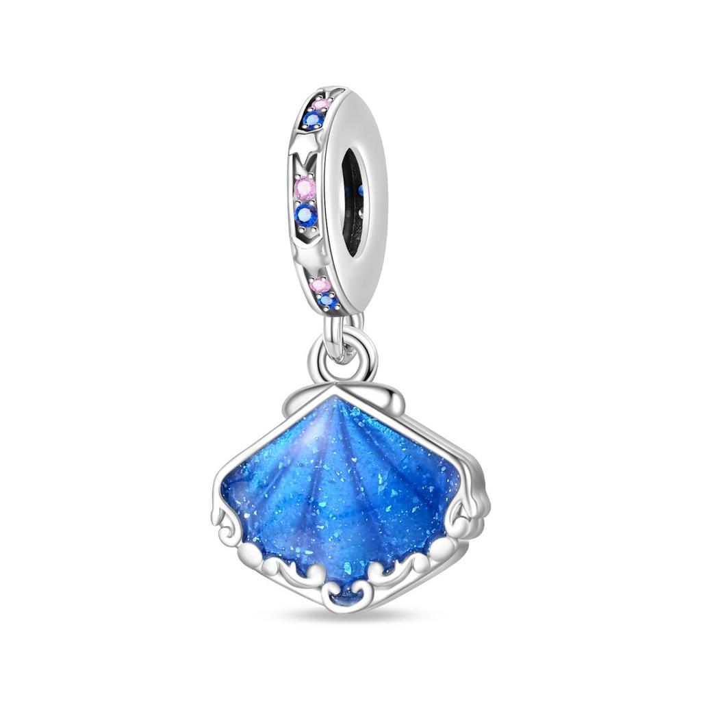 Ocean Style 925 Silver Turtle Seahorse Pendant Beaded Bracelet DIY Jewelry Making Accessories