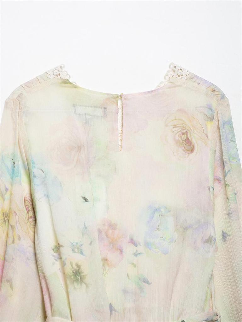 TAOP&ZA Summer Women's Elegant Print Tie Irregular Dress