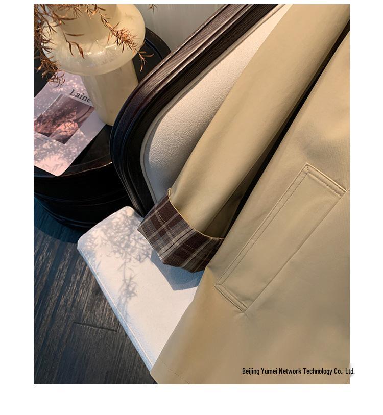 2025 Autumn Women's Petite British Style Short Trench Coat with Stand-Up Collar