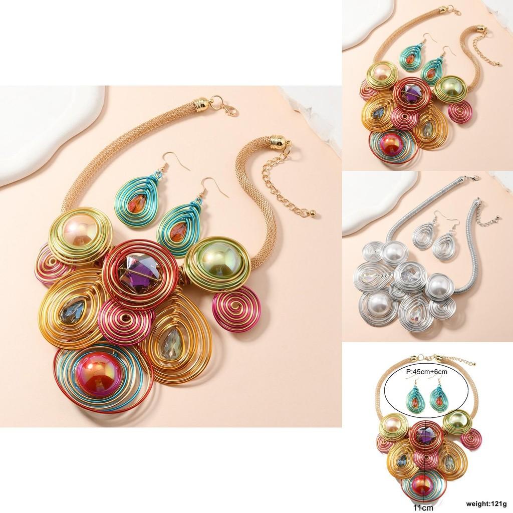 Artistic Jewelry Collection With Plant Floral Motifs And Water Wave Chains For Unisex Wear