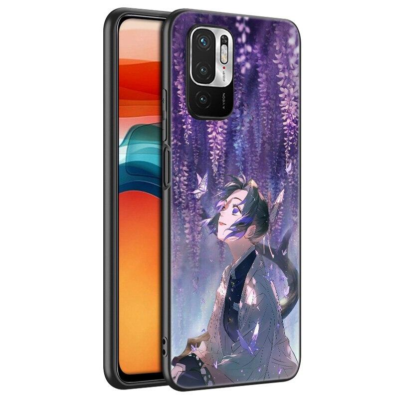Anime Demon Slayer Kanao Shinobu Sama Silicone Phone Case For Xiaomi Redmi Note 11 10 9 8 Pro 11T 10T 10S 9S 8T 9 9A 9C 9T Black