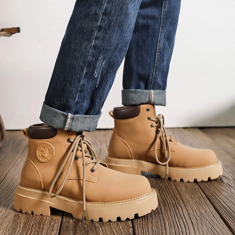 FashionBritish Style High Top Platform Boots Men Autumn Winter New Designer Luxury Shoes Male Fashion Casual Ankle Botas Hombre