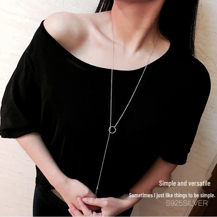 Women's Multi-Layer Japanese & Korean Tassel Necklace - Long Circle Pendant for Autumn/Winter