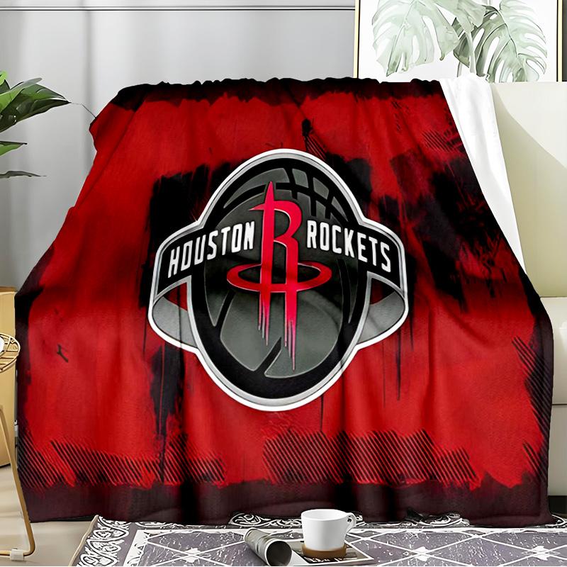 Houston Rockets Blanket Flannel Throw for Sofa, Travel, Camping, Livingroom, Office, Chair and Bed Soft and Warm Holiday Birthday gifts