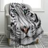 Coperta Plaid Tigre Bianco Morbida Accogliente Calda Coperta in Flanella Tigre Bianco Siberiano Sotto La Notte Stellata Blu Coperte per Divano Letto