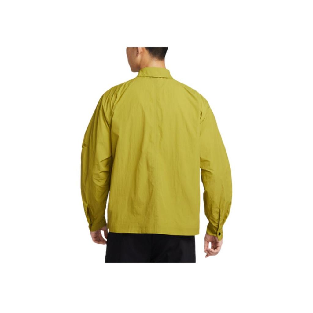 Nike Abbigliamento sportivo Tech Pack Tinta unita Collo polo Giacca a maniche lunghe Giacche da uomo Verde muschio DX0206