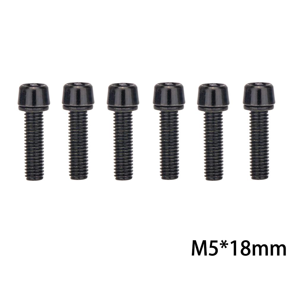 ZTTO 6 Stück MTB Rennrad Lenker Vorbau Erhöhungsschrauben Fahrrad Vorbau Bolzen Schrauben M5*18mm M6*18mm Bolzen Mit Unterlegscheiben