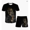 3D Printed Men's T-shirt Set Summer O-collar Short-sleeved T-shirt Top 3D Style Men's Casual Outdoor Fashion Set