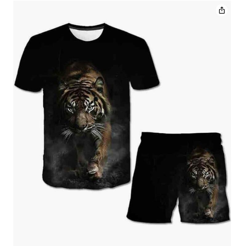 

Комплект из мужских футболок с 3D-принтом, летняя футболка с короткими рукавами и круглым воротником, повседневный комплект из мужской одежды для активного отдыха в стиле 3D 6XL