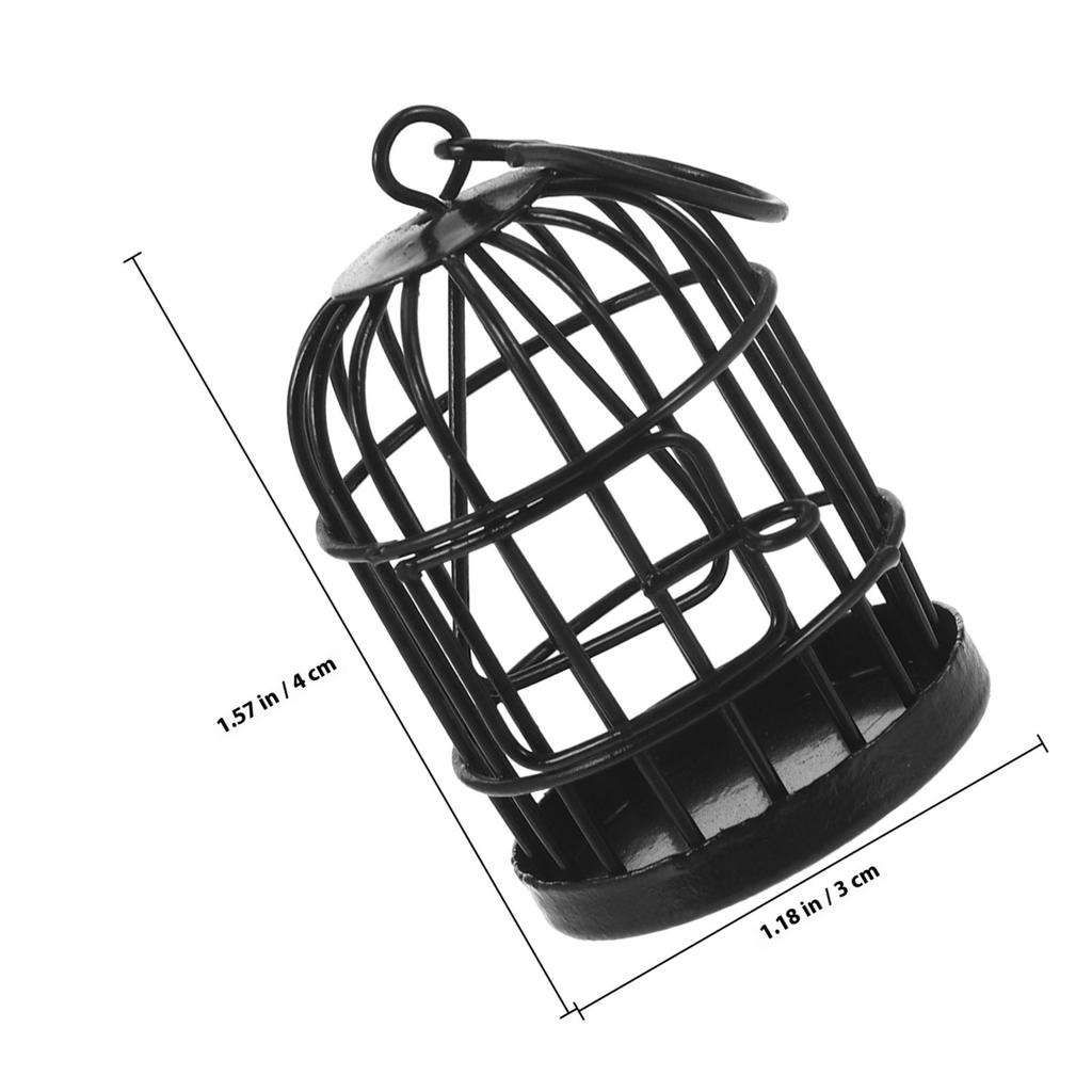 Miniature Iron Birdcage Vintage Hanging Decoration Compact Small Birdcage for Bonsai Micro Landscape Garden Ornament