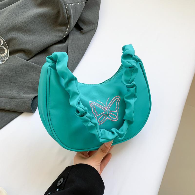

Premium underarm bag niche bag female student bag small bag new pleated cloud bag shoulder bag зелёный