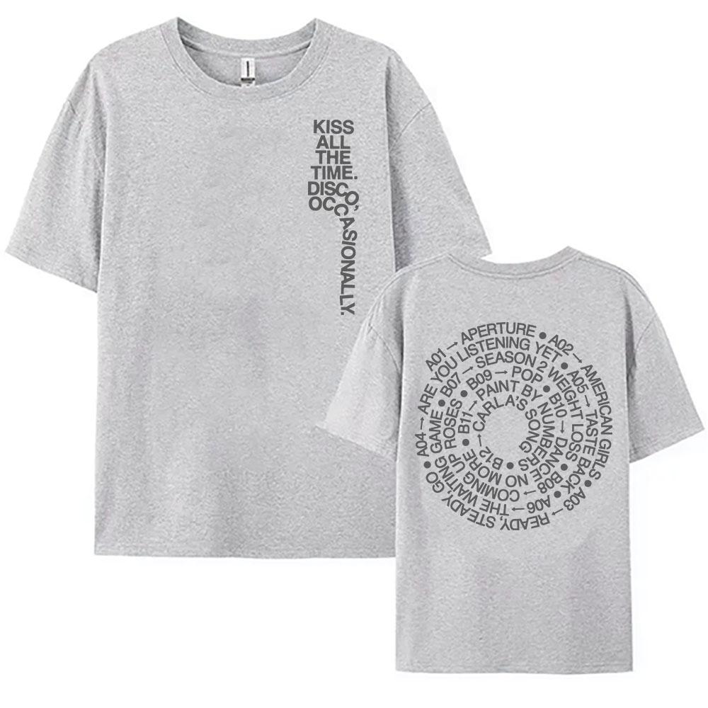 TRACKLIST KISS ALL THE TIME DISCO OCCASIONALMENTE Magliette Harrystyles Cantante Design Maglietta Larga Unisex Streetwear Abbigliamento Femminile
