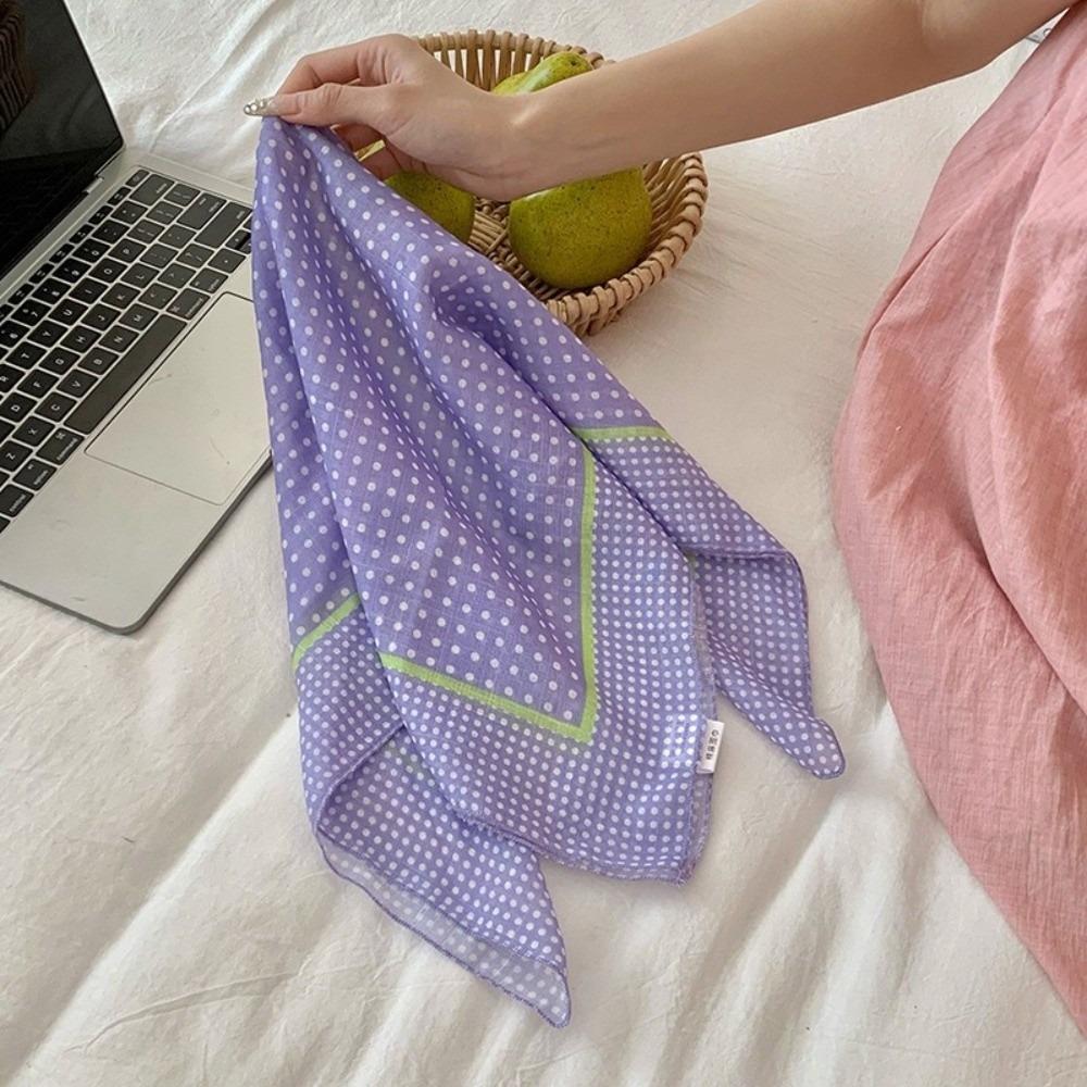 Fresh And Simple Women's Scarf Korean-style Artistic Headscarves Trendy Small Square Scarves