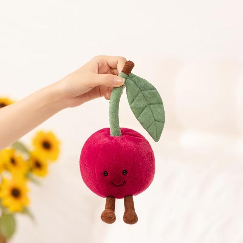 Latest Fun and Delicious Cherry Fruit Doll Kawaii Stuffed Plush Toy Doll Cartoon Anime Cute Gift for Children's Birthday