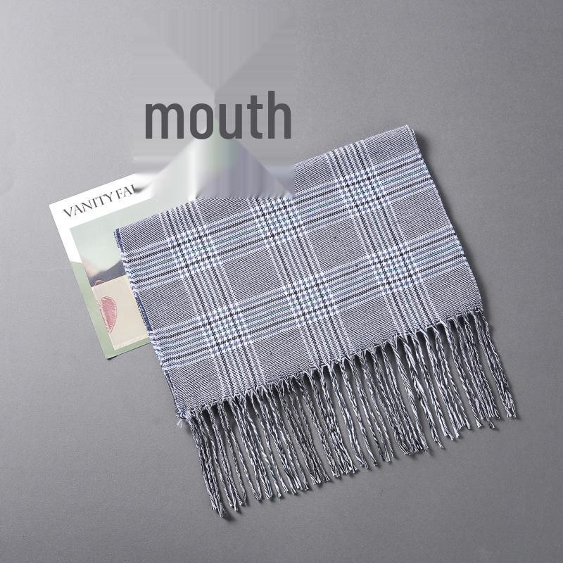 Stylish British Plaid Cashmere-Feel Scarf for Men & Children - Autumn/Winter Warm Shawl & Snood