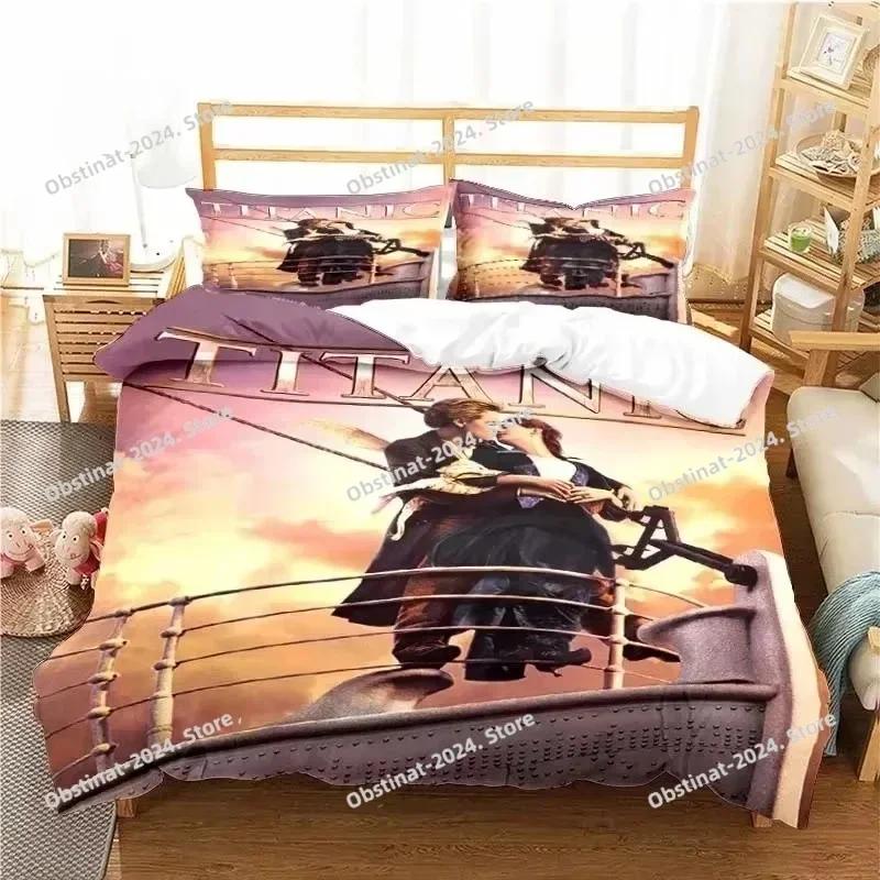 Top Movie Titanics Bedding Set Printed single Comforter Quilt Bed Cover Duvet Cover Pillow Case 3 Pieces Set For Kids Adult Size
