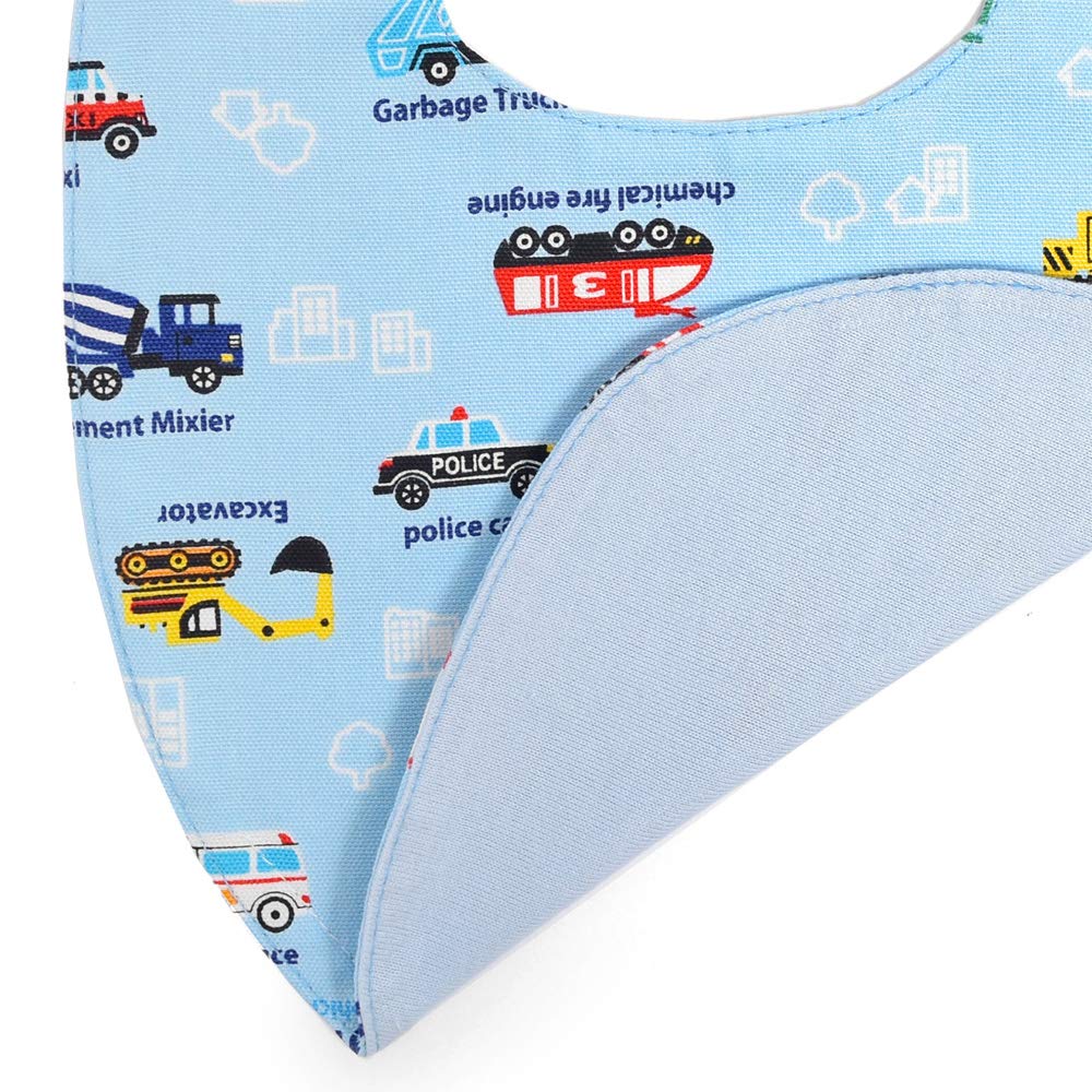 CANDY Round Baby Full Throttle Working Vehicles Colorful Candy Style B0103200 [COLORFUL STYLE] Boys' Bib, Bib, Stylish, (Light Blue),