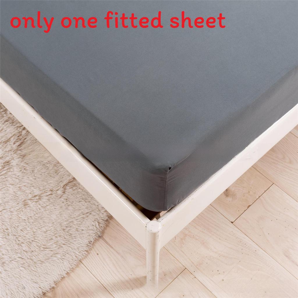 Simple Fitted Sheet Pure Color Polyester Soft Fabric For Bedroom Bed Linen
