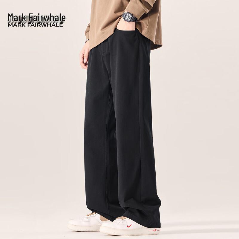 

FAIRWHALE Men s Loose Straight Leg Cotton Casual Pants M
