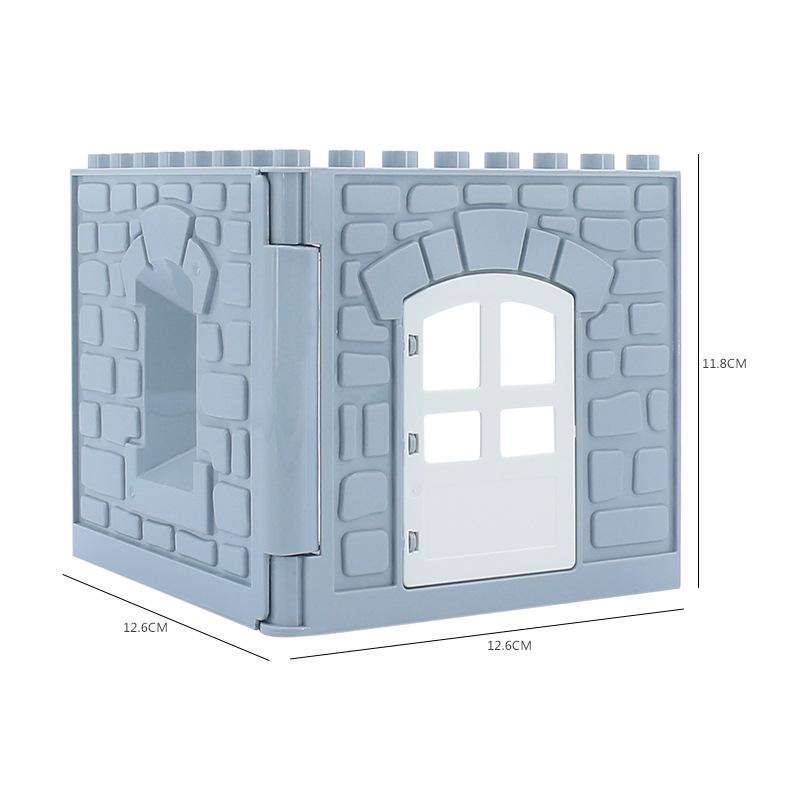 Große Partikel Bausteine Haus Fenster Wand Türen Haushaltszubehör Kinder Hots Ziegel Diy Spielzeug Für Kinder Mädchen Set Geschenk
