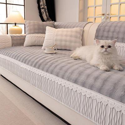 Luxurious French-Style Winter Plush Non-Slip Sofa Cushion & Cover