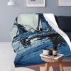 Dutch Blue Delft Vintage Windmill Blanket Fleece Sofa Throw Blanket Breathable for Couch Bedding Office Throws Bedspread Quilt