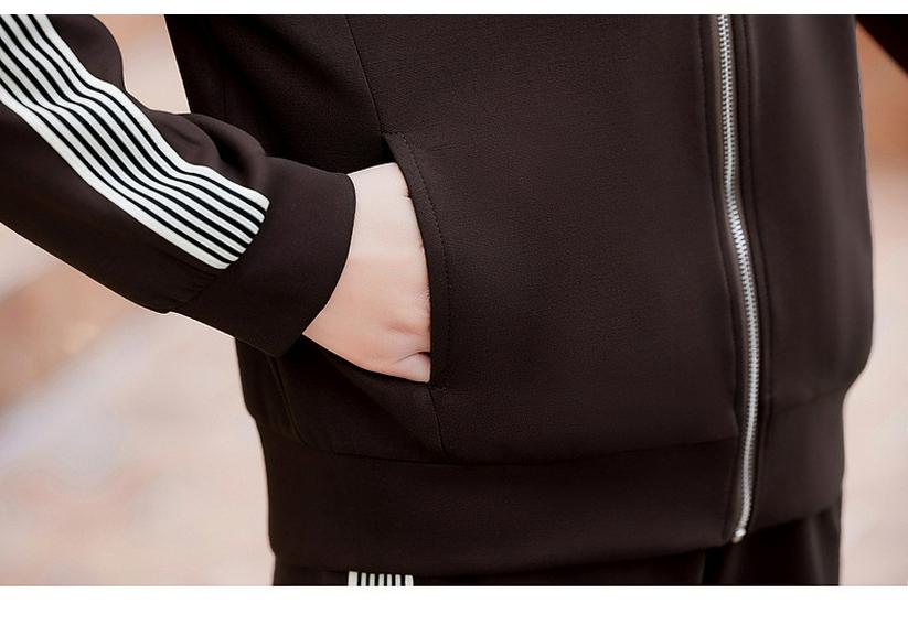 Women's Casual Spring Two-Piece: Loose Zipper Jacket & Elastic Waist Pants for Middle-Aged & Elderly