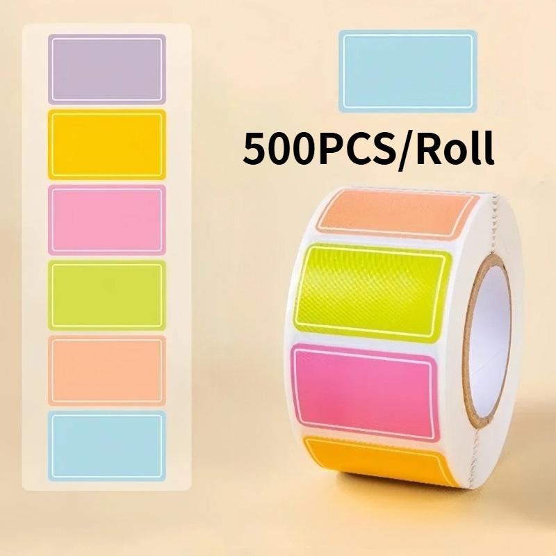

500PCS/Roll Color Label Sticker,Name Sticker,Self-adhesive Index Label,File Classification Label Paper,Back To School Stationery