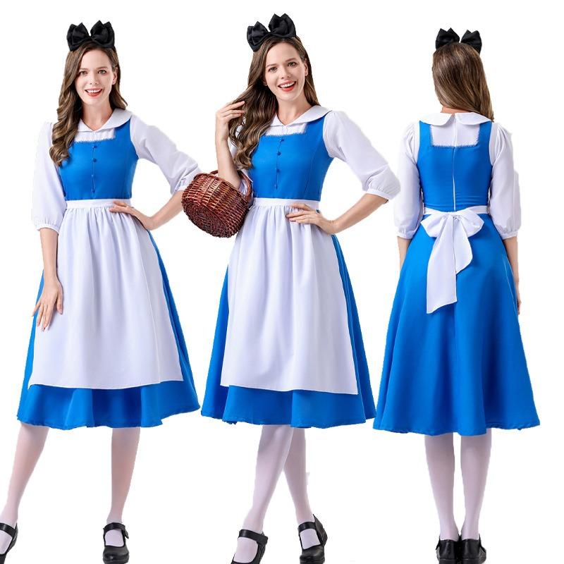 Halloween Parent-Child Costume Alice in Wonderland Alice Maid Blue Dress Performance Costume