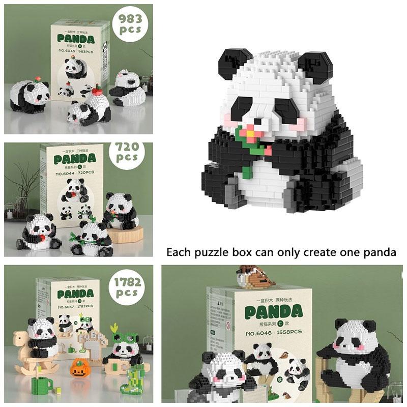 Panda Micro Building Blocks Puzzle Toy Plastic Material, Perfect Gift For Kids, 720-1782 Pieces Available