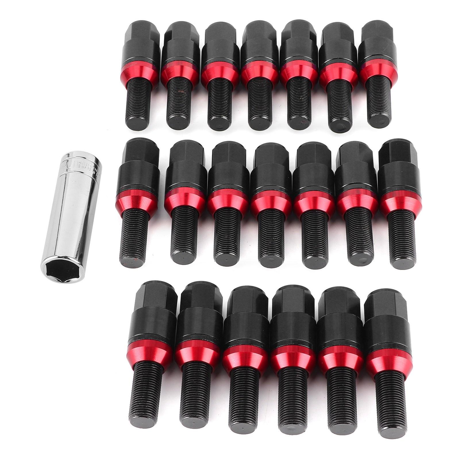 20 Stück Radschrauben Stehbolzen Tuner-Stil Radschraubenmuttern M14x1.25 Gewinde Passend für M3 F80 M2 F22 F23 Black