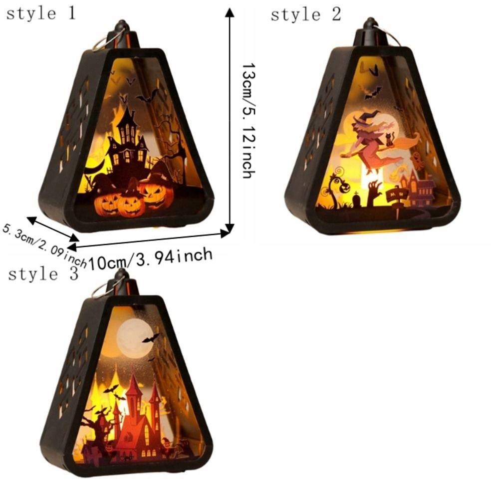 Battery Operated Halloween LED Lamp Plastic Handheld Lanterns Hanging Lantern Ghost Festival