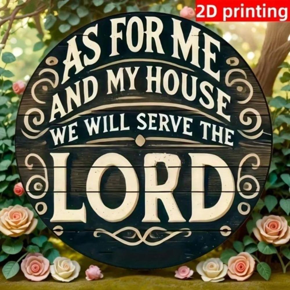 Flat Round Metal Wall Art Christian Bible Verse Decor