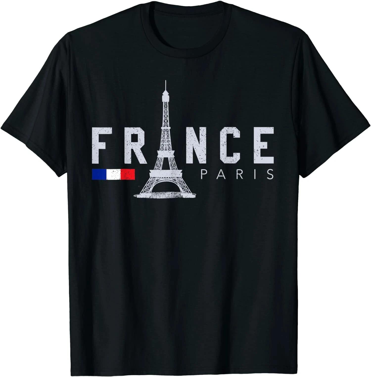 France Paris, French Flag Eiffel Tower T-Shirt XS