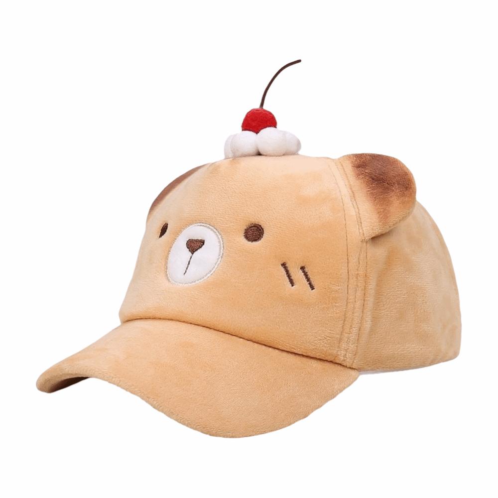 Cosplay Cute Cherry Baseball Cap Comfortable Plush Sweet Bear Sun Protection Cap Warm Adjustable Cartoon Cat Duckbill Cap Party вишня