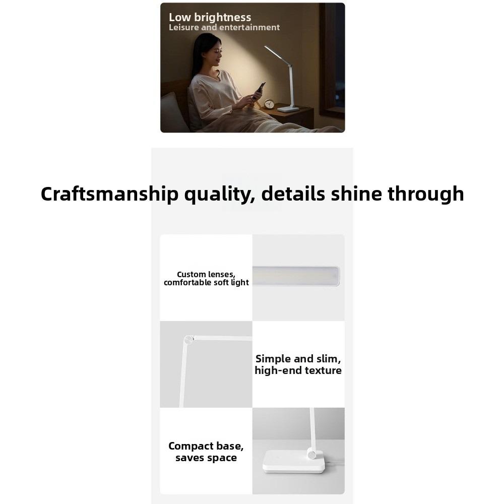 Mijia Desk Lamp 2 Lite, National Standard AA Eye-Caring LED Lamp, Student Study Reading Light, Dimmable Table Lamp for Bedroom & Office