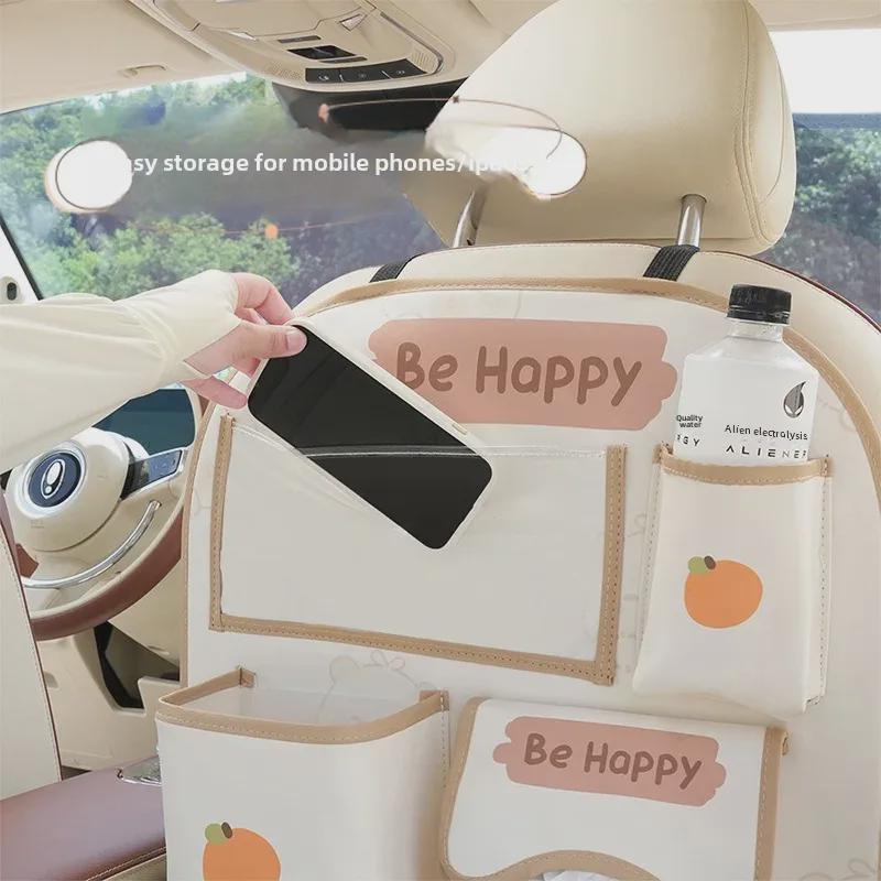 Cartoon Capibara Leder Auto Sitz Aufbewahrungstasche - Schmutz- & Verschleißfest