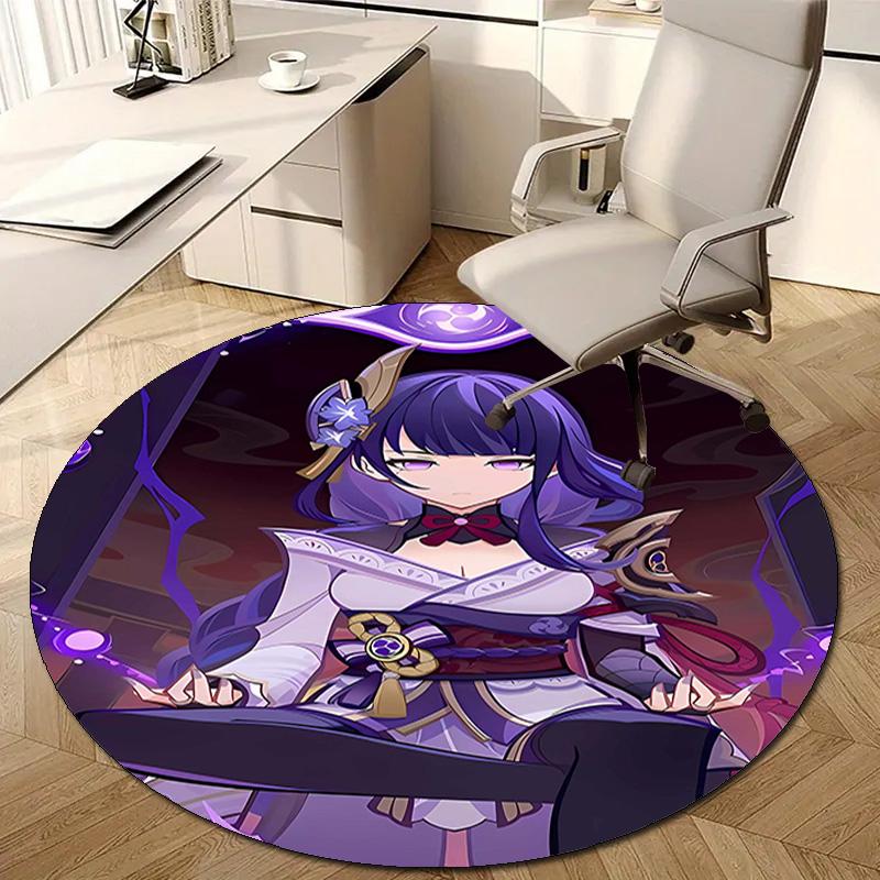 1pc Genshin Impact Beelzebul1 Design Printed Area Round Carpet for Bedroom Living Room Home Decor Rugs Mat Non Slip Mat Rug for Bedside