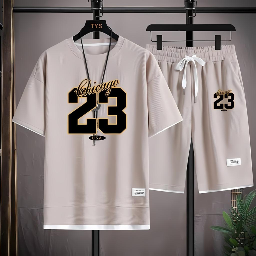 The 2026 Summer Men's Set Features Street Fashion Casual Comfort Softness Breathability and 3D Digital Pattern Printing