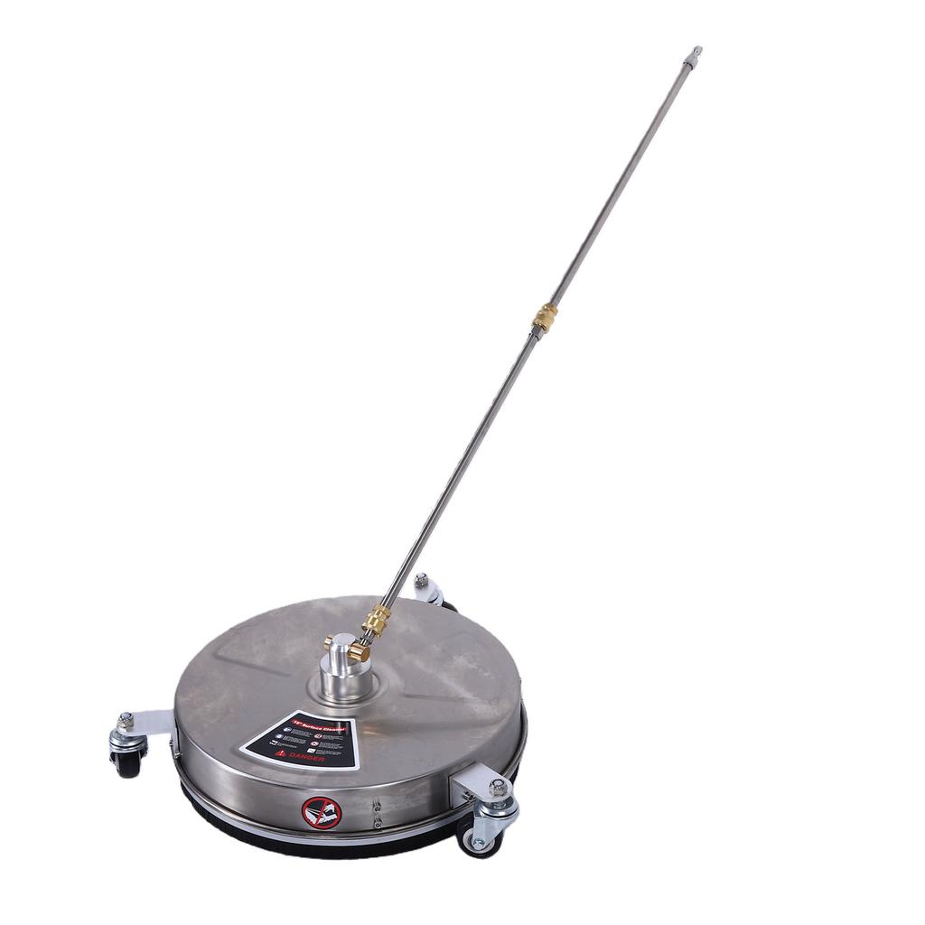 15 Inch Pressure Washer Surface Cleaner Stainless Steel Power Washer Accessory with 2 Extension Wand Quick Connect for