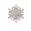 High-End Japanese Korean Snowflake Brooch for Women: Gold-Plated with Micro-Inlaid Zircon, Anti-Exposure Pin