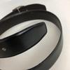 Used GUCCI Silver G Logo Buckle Black Leather Belt Business