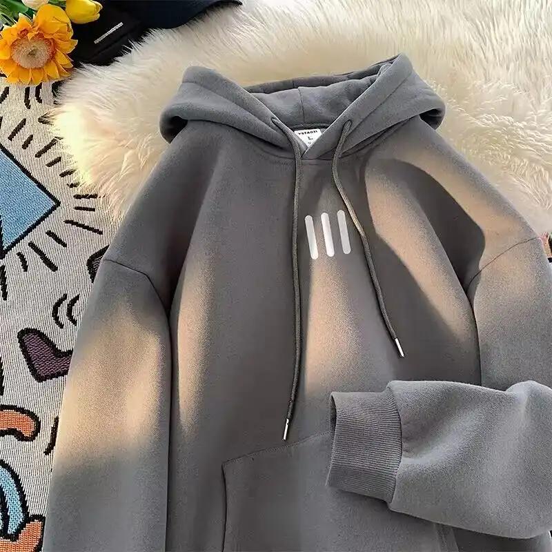 Couple Vintage Loose Hooded Sweatshirt For Men Women Autumn Winter