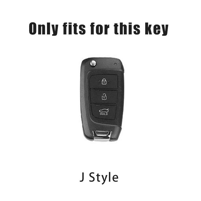 Zinc Alloy+Leather Car Remote Key Case Cover Shell For Hyundai Elantra Solaris Tucson I30 I35 I40 KONA Genesis Santa Fe Azera