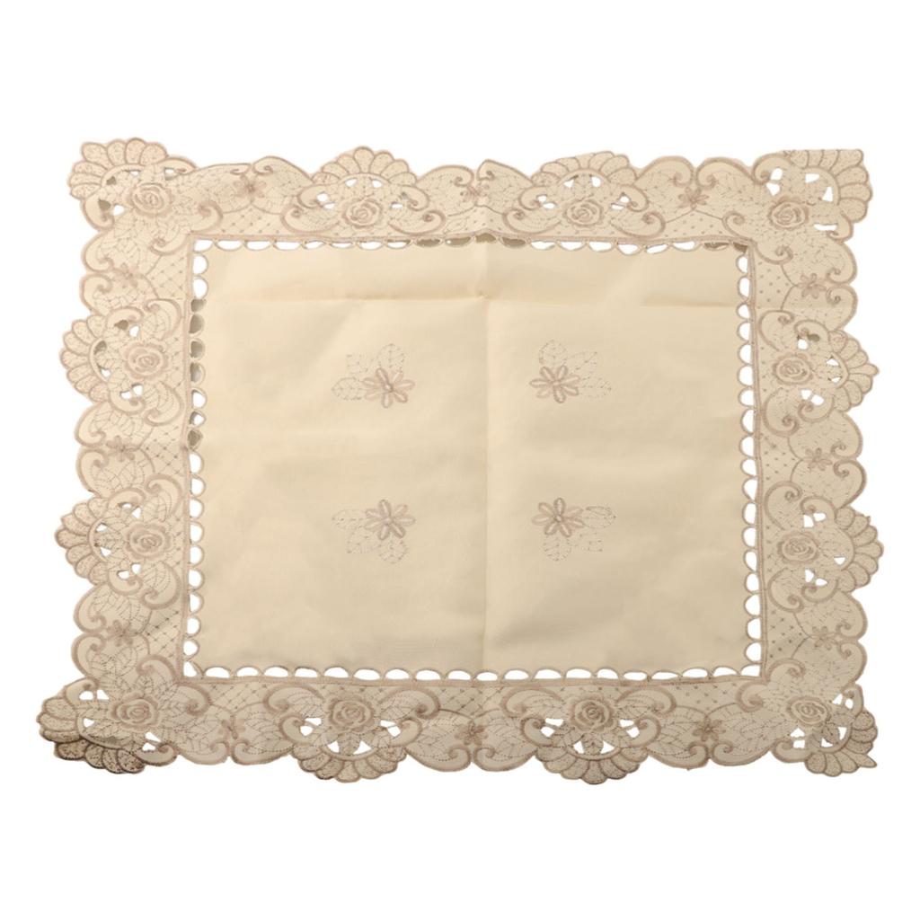 White Tablecloth Embroidered Table Cloth Satin Fabric