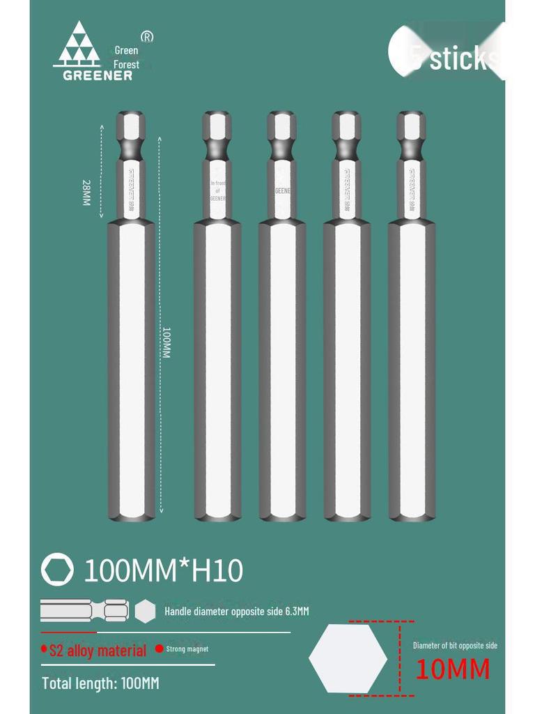 Green Forest Tungsten Steel Hex Wrench & Drill Set with Magnetic Hex Head